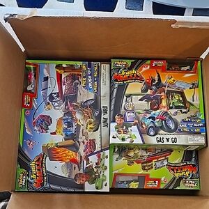 Bundle Trash Wheels with boxes!!! Junkyard, Gas N Go and Burger Flip Out!!!